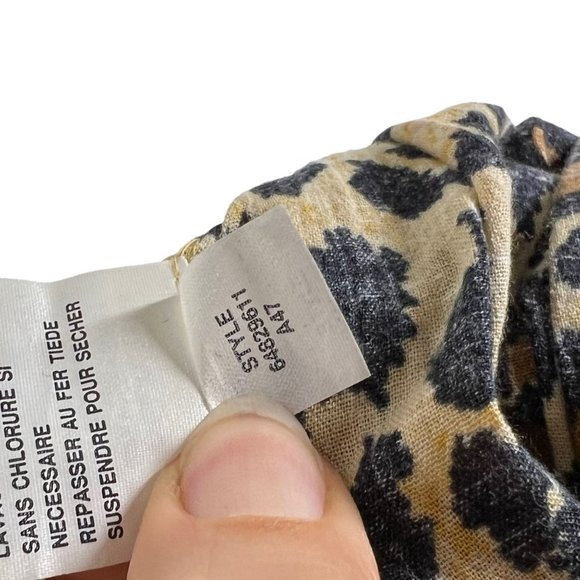 Tan Black Leopard Print Midi Button Up Full Skirt Size 10 - Picture 5 of 7